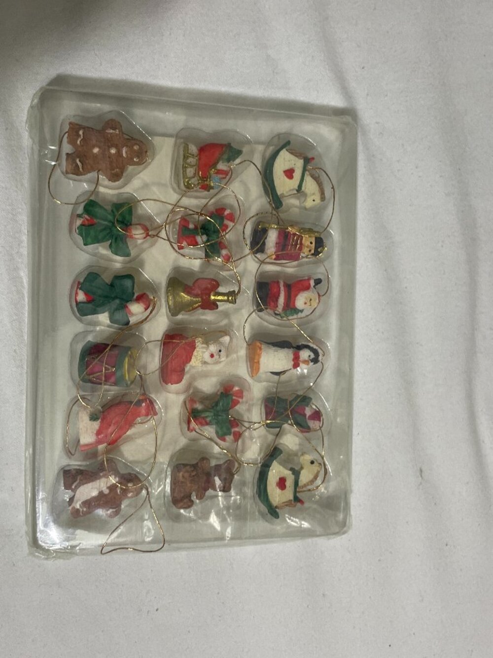 Vintage Giftco Winter Wonderland Mini Christmas Ornaments Set of 18 Polystone